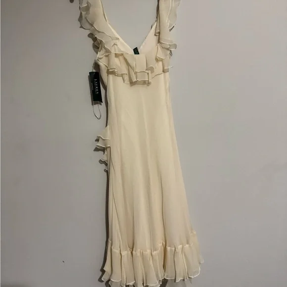 NEW💕Ralph Lauren Cream women’s Dress with Ruffles - Picture 1 of 8